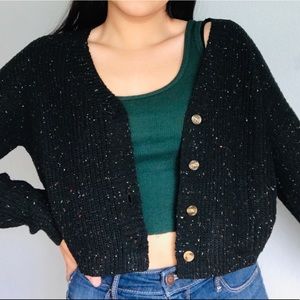 Black cropped cardigan